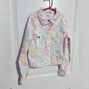 ❤️4 for $25❤️ Denim‎ tie dye jacket size 9-10